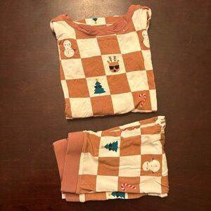 Little Sleepies Kids Bamboo Christmas Holiday Checks Pajama Set